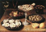 BEERT, Osias Still-Life with Oysters and Pastries France oil painting reproduction